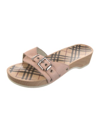 Burberry Leather Printed Slides