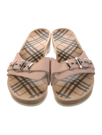 Burberry Leather Printed Slides