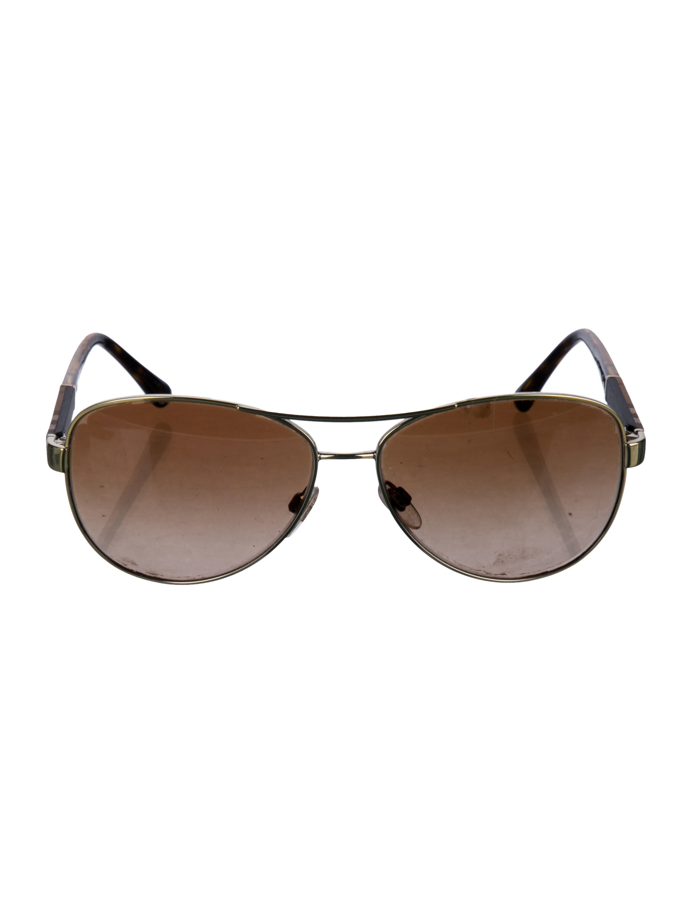 Burberry House Check Pattern Aviator Sunglasses