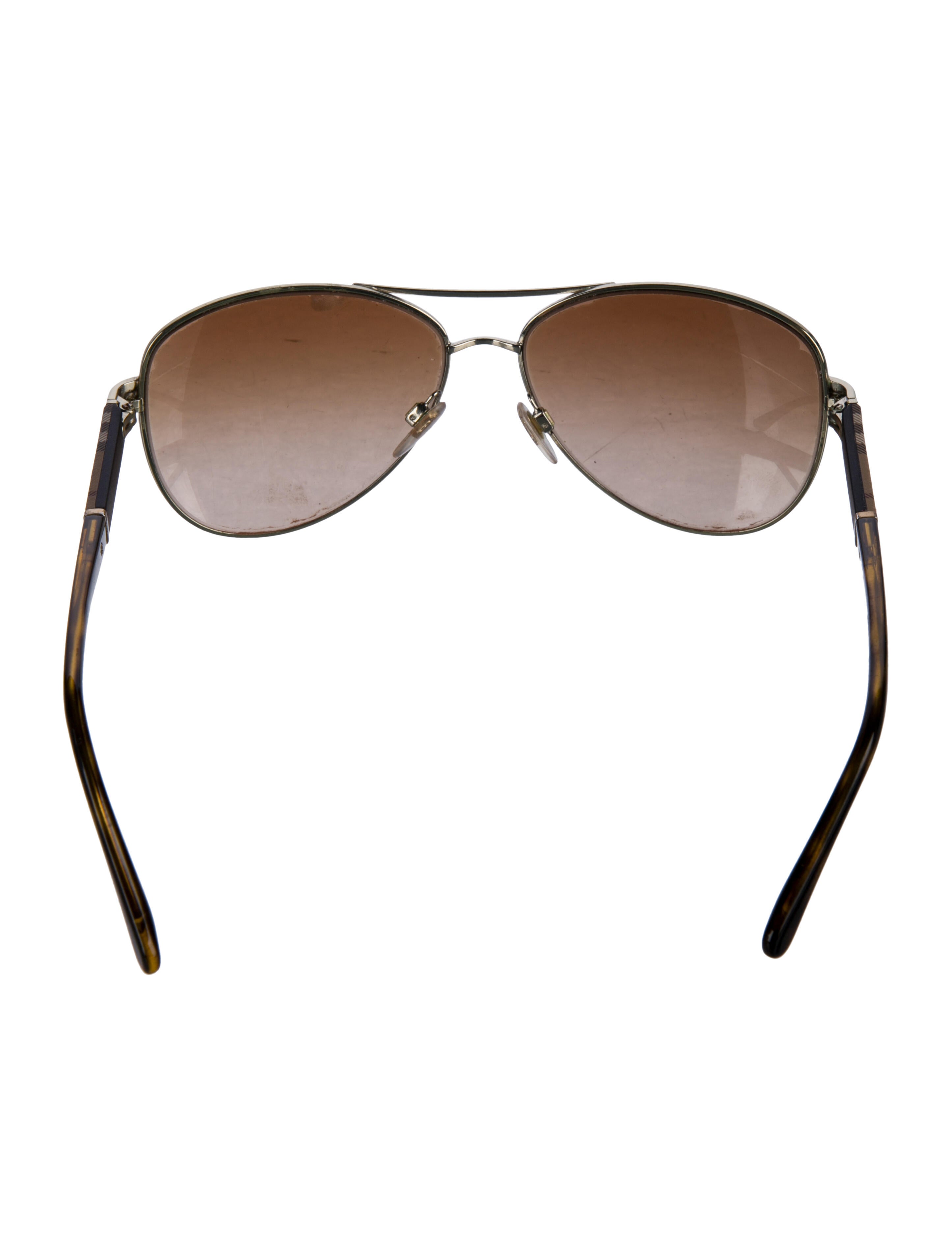 Burberry House Check Pattern Aviator Sunglasses