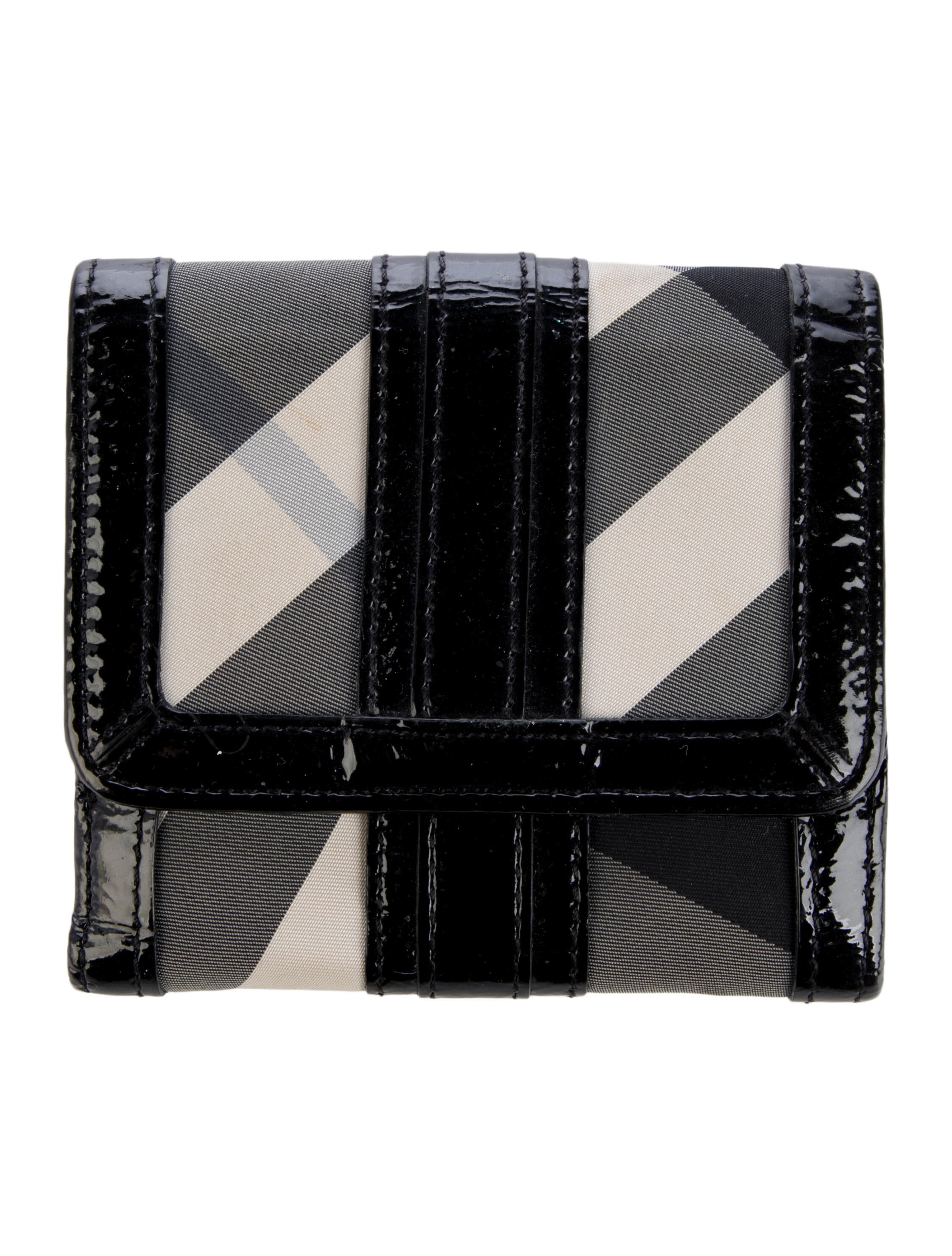 Burberry Nova Check Pattern Canvas Compact Wallet