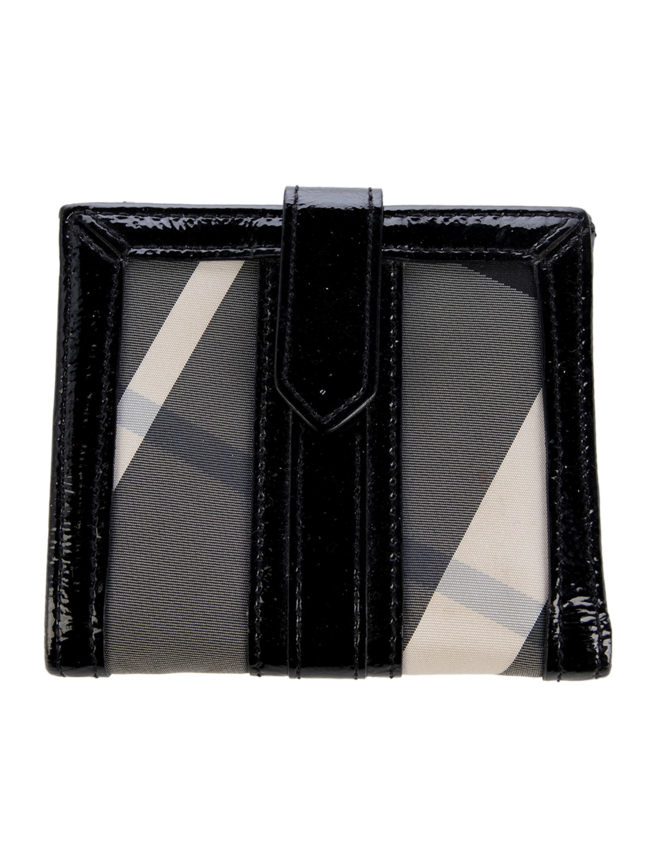 Burberry Nova Check Pattern Canvas Compact Wallet