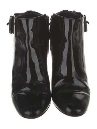 Burberry Nova Check Pattern Patent Leather Boots