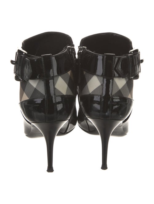 Burberry Nova Check Pattern Patent Leather Boots