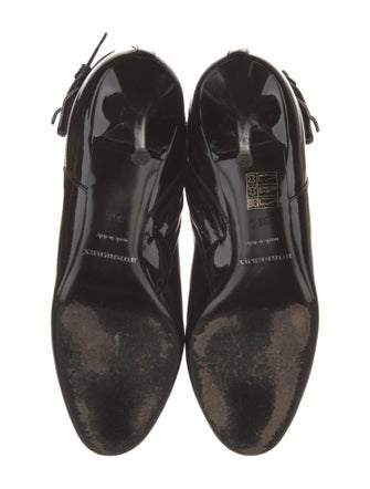 Burberry Nova Check Pattern Patent Leather Boots