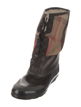 Burberry Nova Check Pattern Canvas Boots