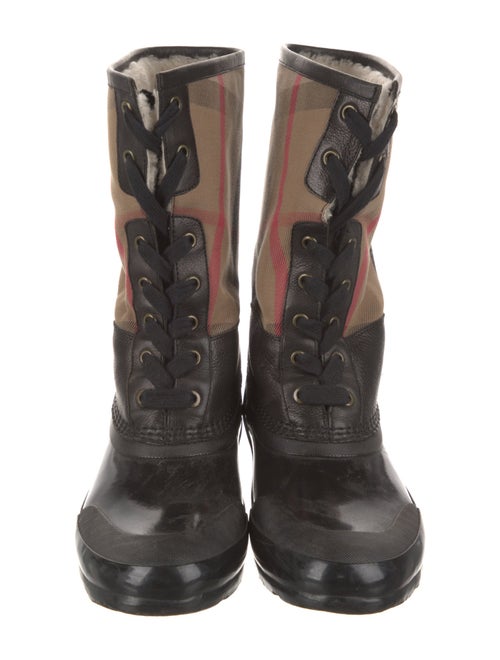 Burberry Nova Check Pattern Canvas Boots