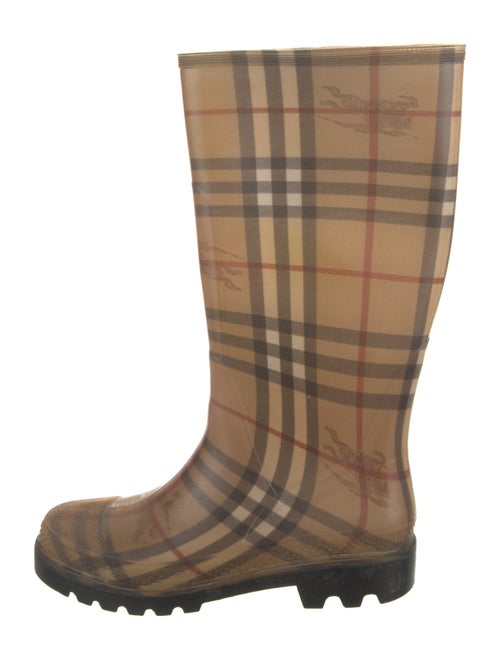Burberry Haymarket Check Pattern Rubber Rain Boots