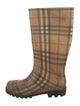 Burberry Haymarket Check Pattern Rubber Rain Boots