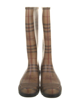 Burberry Haymarket Check Pattern Rubber Rain Boots