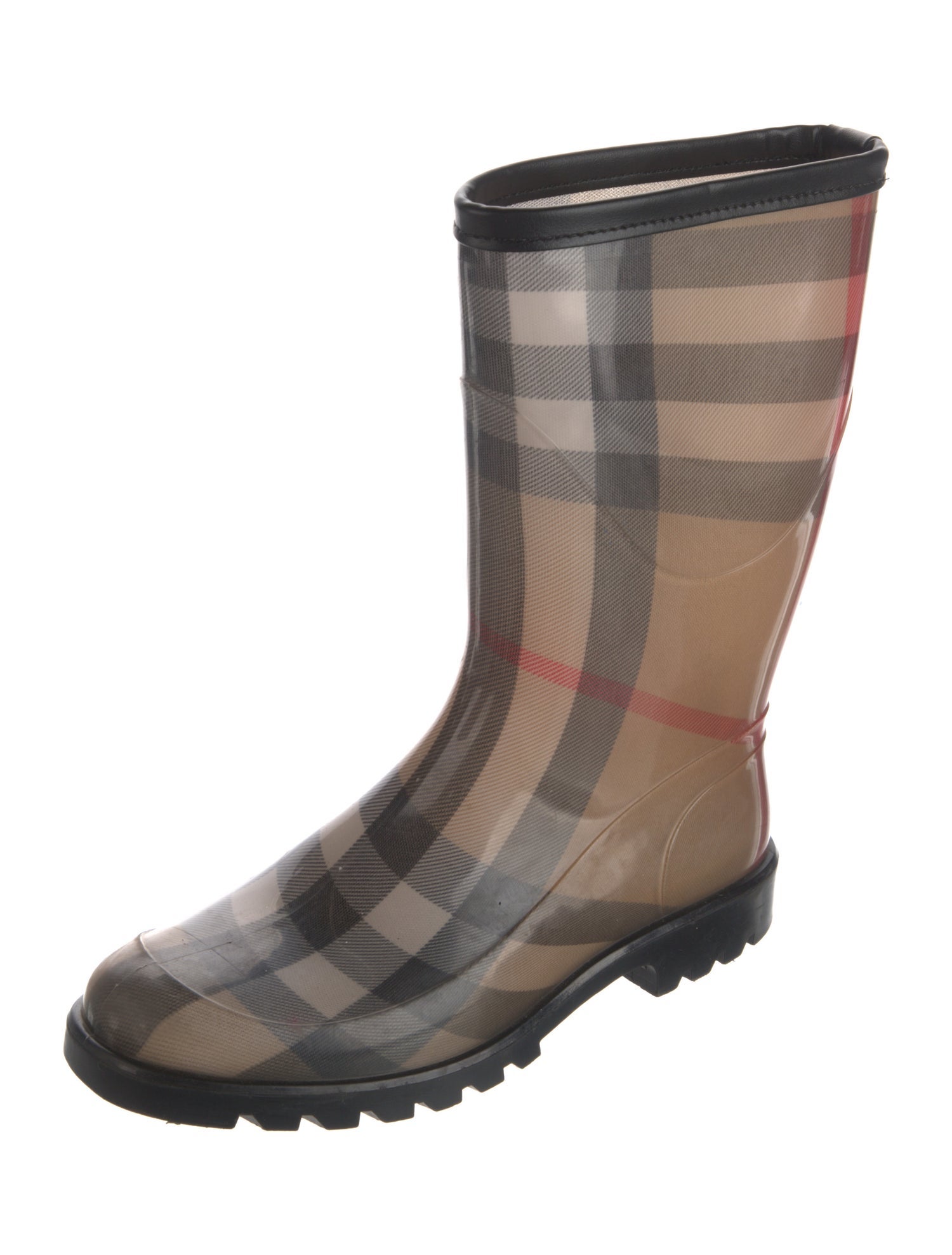 Burberry House Check Pattern Rubber Rain Boots