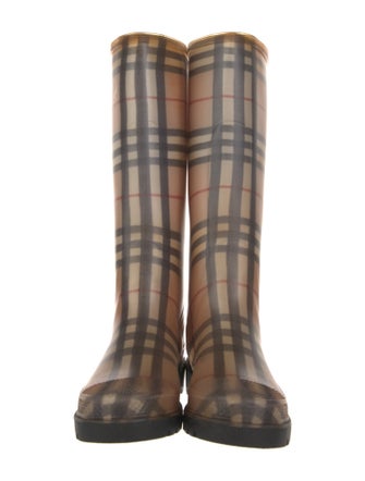 Burberry Nova Check Pattern Rubber Rain Boots