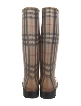 Burberry Nova Check Pattern Rubber Rain Boots