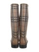 Burberry Nova Check Pattern Rubber Rain Boots