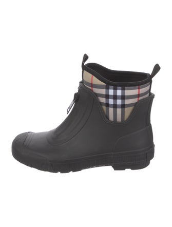 Burberry Nova Check Pattern Rubber Rain Boots