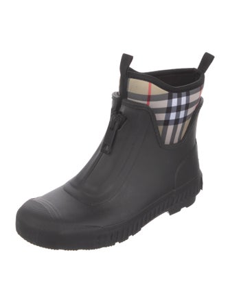 Burberry Nova Check Pattern Rubber Rain Boots