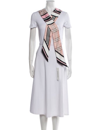 Burberry Silk Plaid Print Scarf