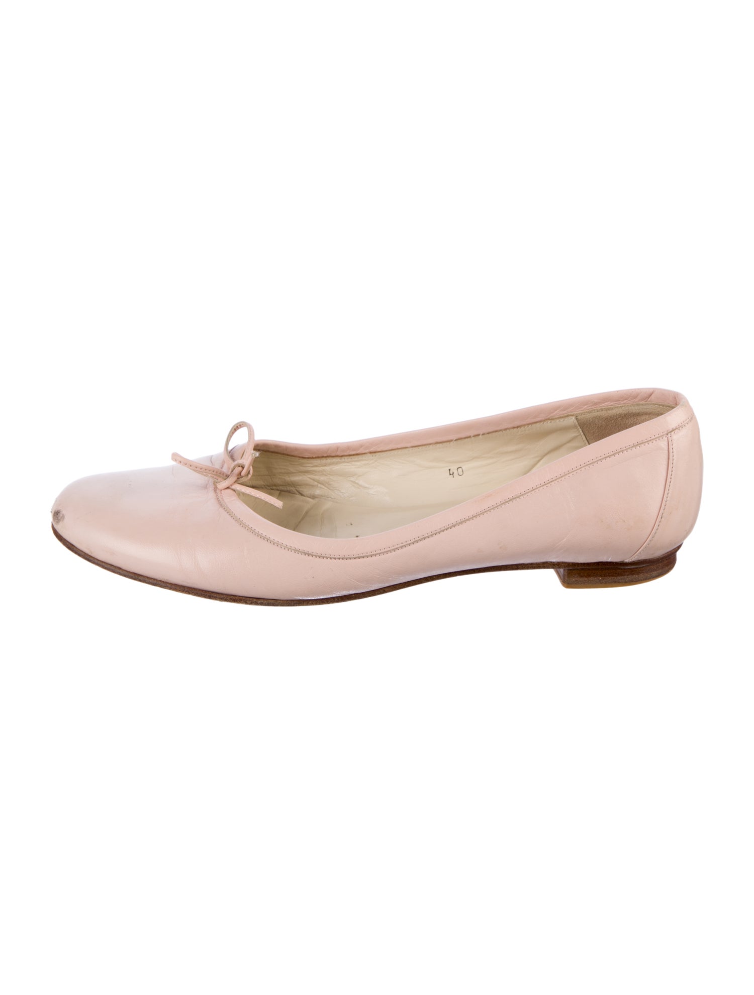 Burberry Leather Bow Accents Ballet Flats