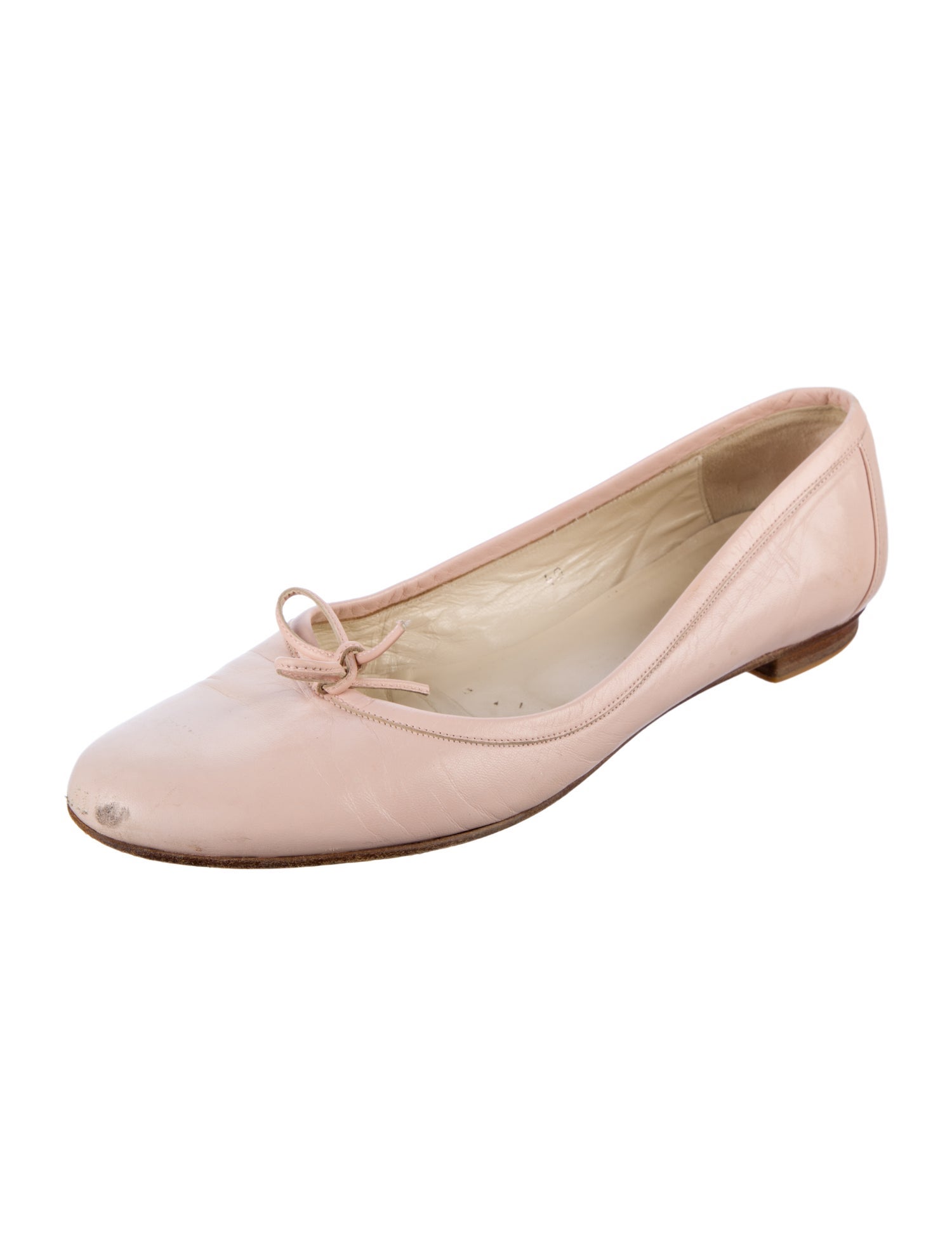 Burberry Leather Bow Accents Ballet Flats