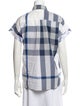Burberry Brit Striped Short Sleeve Button-Up Top