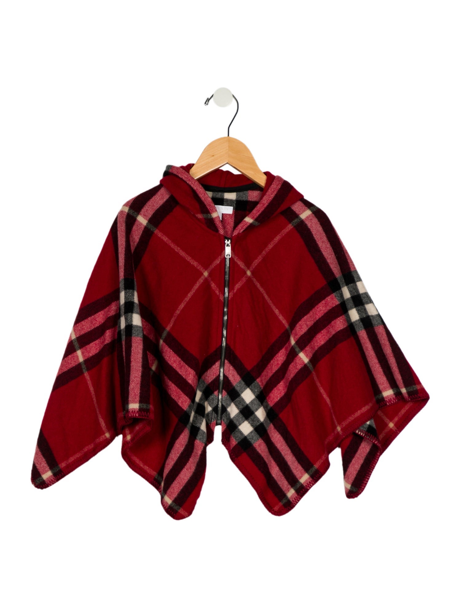 Burberry Toddler Girls' Printed Hooded Wool Poncho