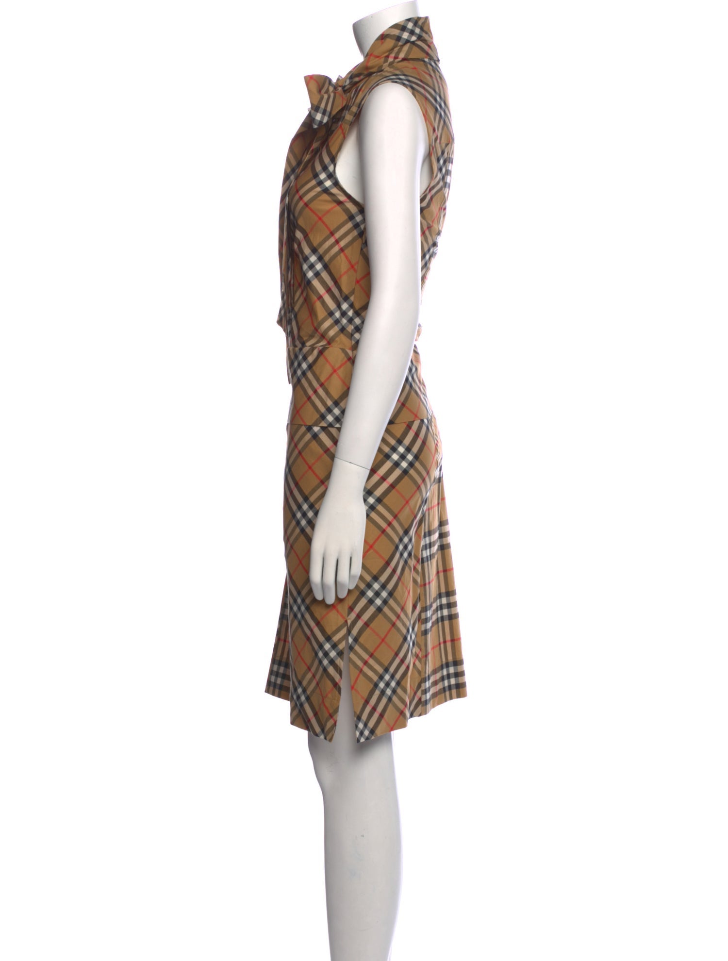 Burberry Plaid Print Knee-Length Dress