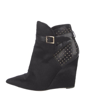 Burberry Ponyhair Studded Accents Boots
