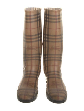 Burberry Nova Check Pattern Rubber Rain Boots