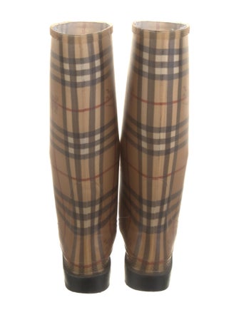 Burberry Nova Check Pattern Rubber Rain Boots