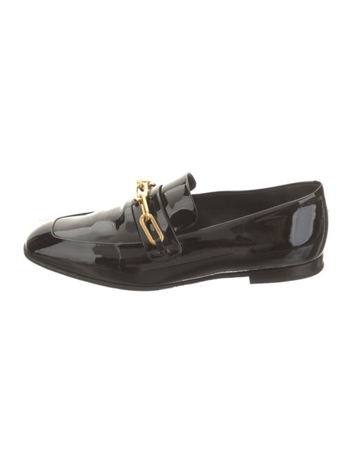 Burberry Patent Leather Chain-Link Accents Loafers