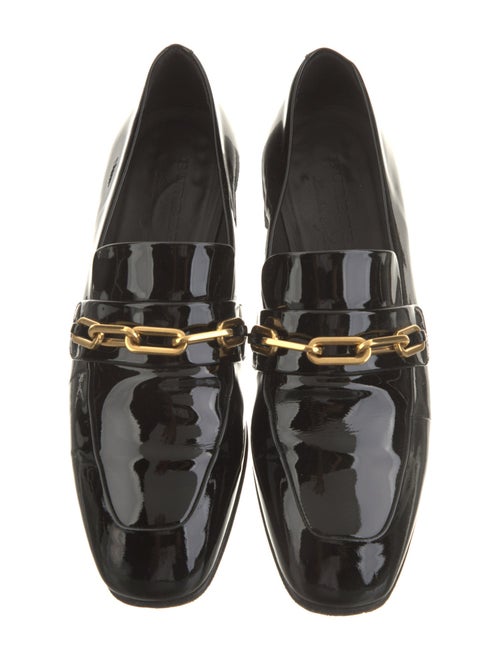 Burberry Patent Leather Chain-Link Accents Loafers