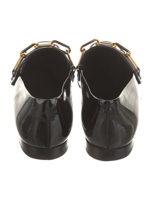 Burberry Patent Leather Chain-Link Accents Loafers