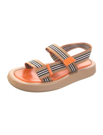 Burberry Canvas Striped Slingback Sandals