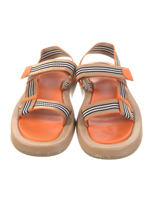 Burberry Canvas Striped Slingback Sandals