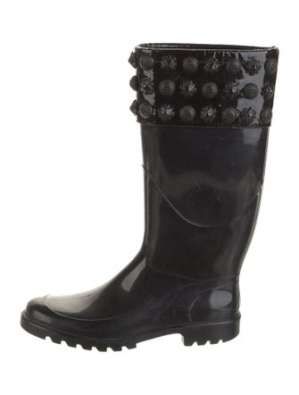 Burberry Rubber Studded Accents Rain Boots