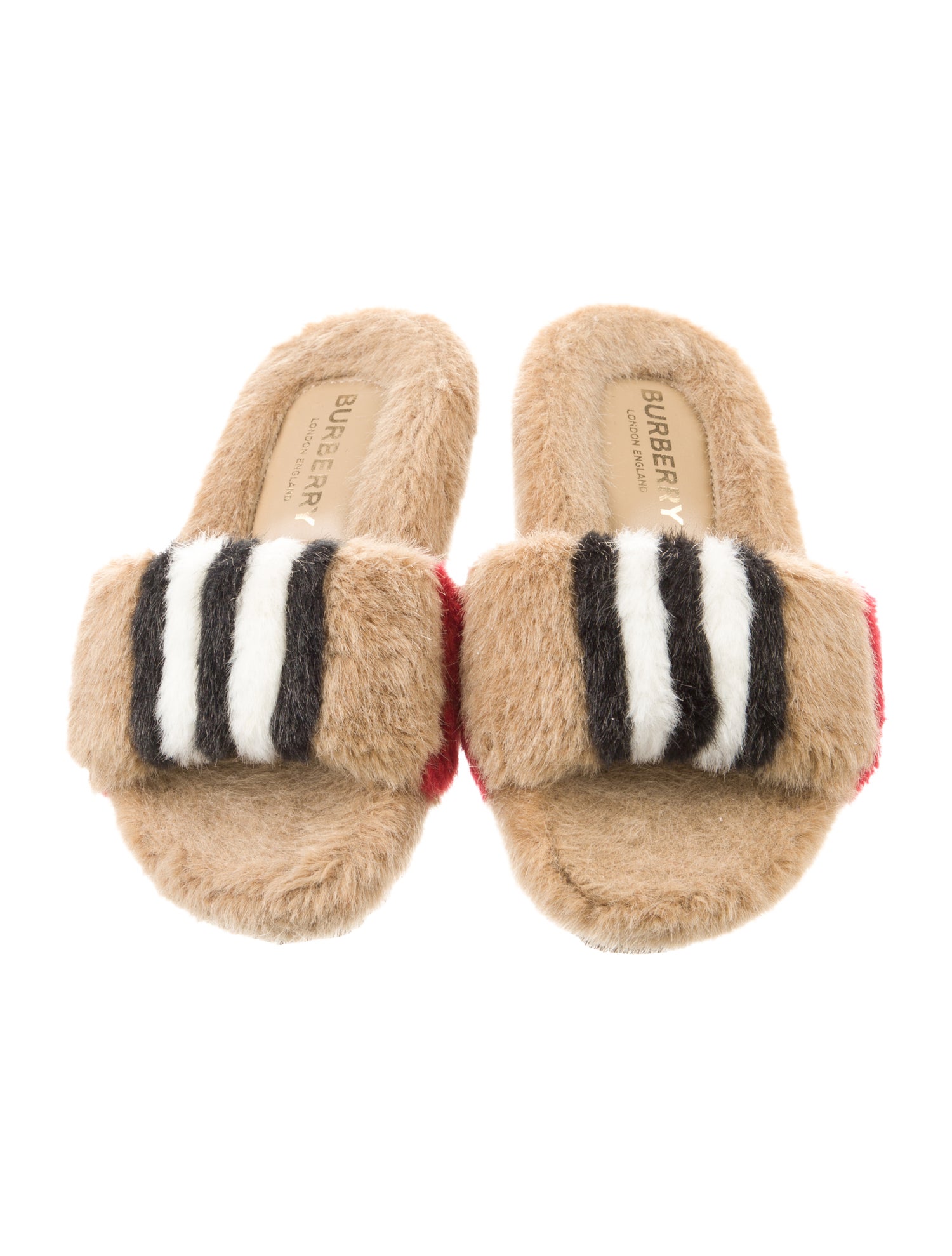 Burberry Toddler Girls' Faux Fur Slides