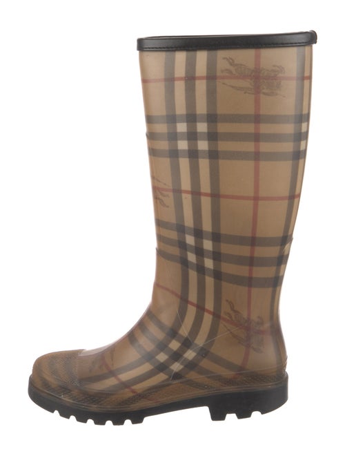Burberry Rubber Plaid Print Rain Boots