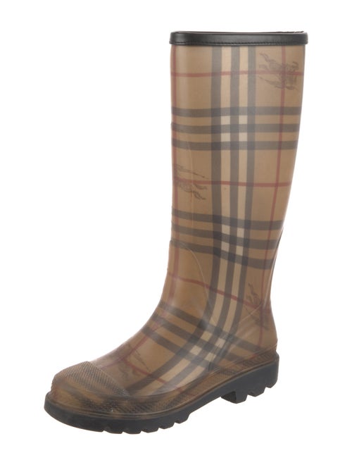 Burberry Rubber Plaid Print Rain Boots