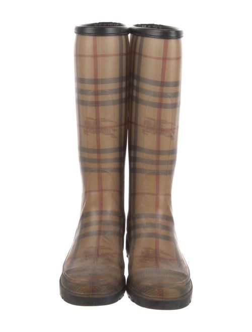 Burberry Rubber Plaid Print Rain Boots