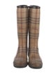Burberry Rubber Plaid Print Rain Boots