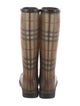 Burberry Rubber Plaid Print Rain Boots