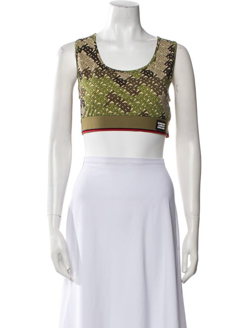 Burberry Printed Scoop Neck Crop Top
