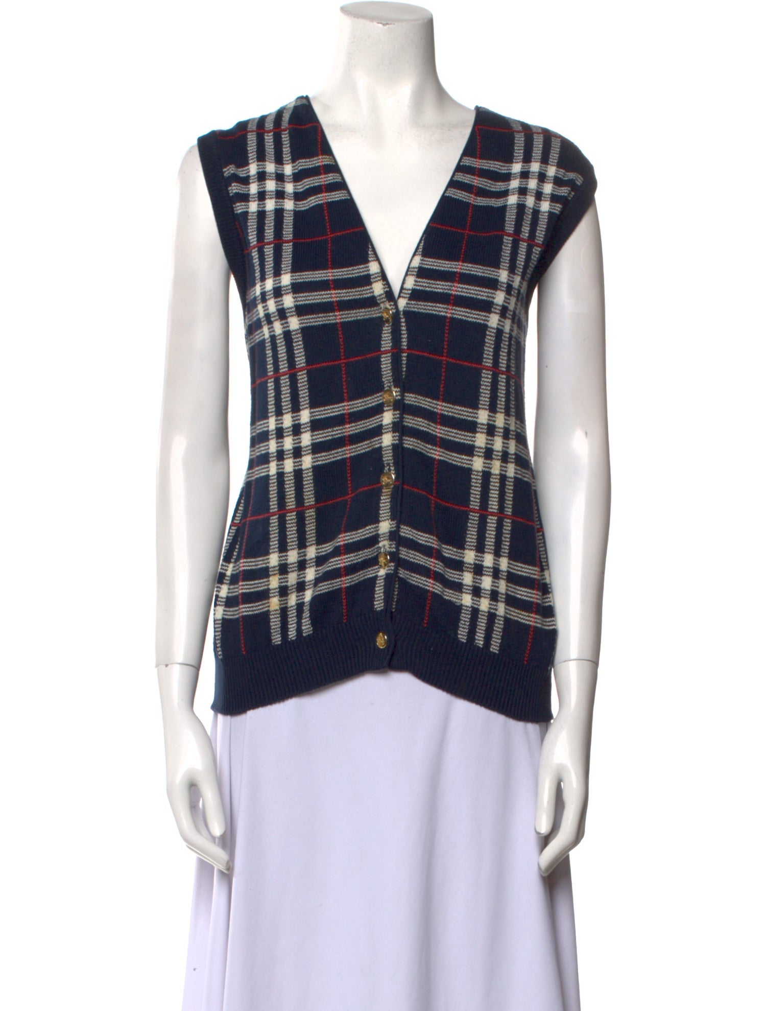 Burberry's Plaid Print Vest