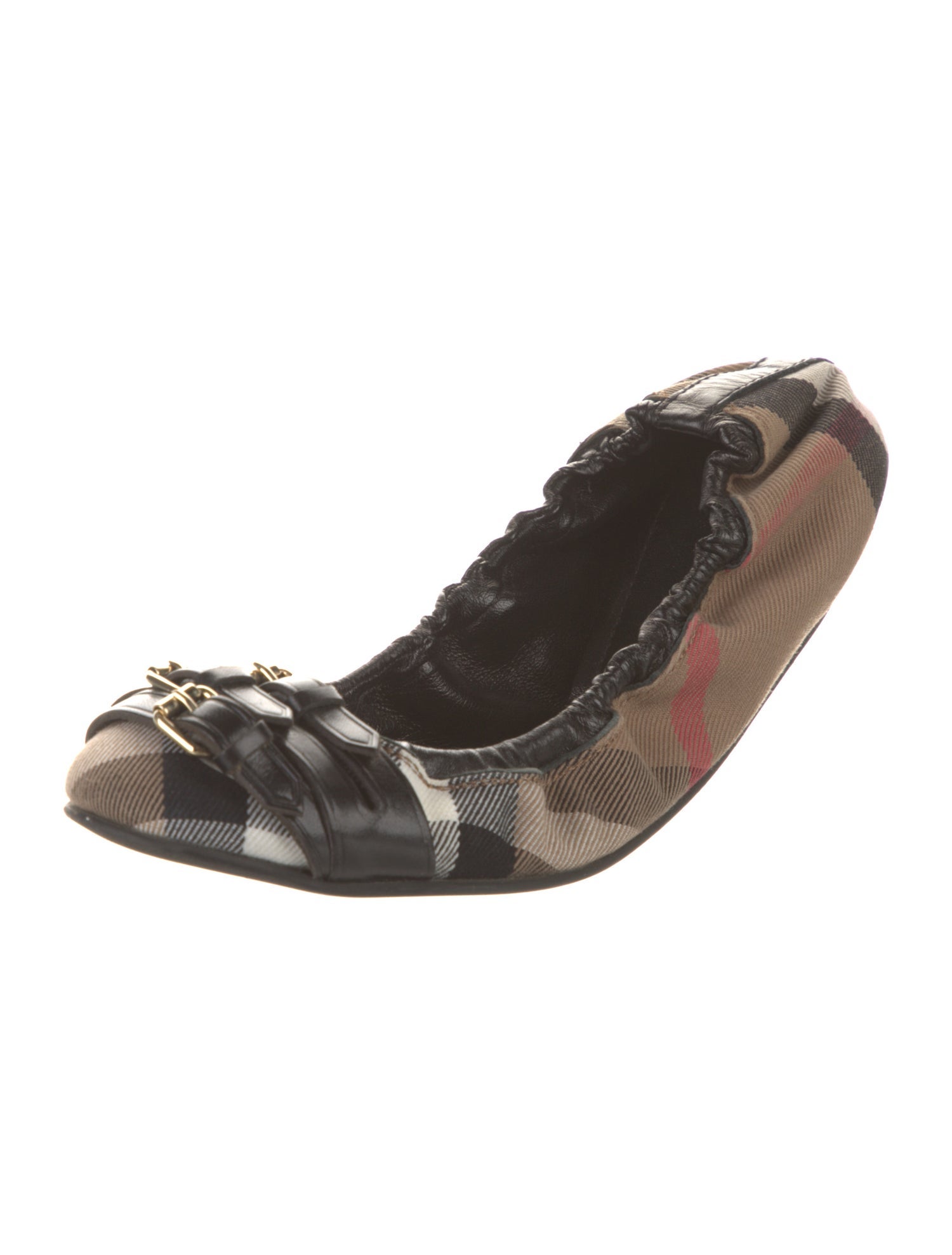 Burberry Nova Check Pattern Canvas Ballet Flats