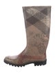 Burberry Nova Check Pattern Rubber Rain Boots