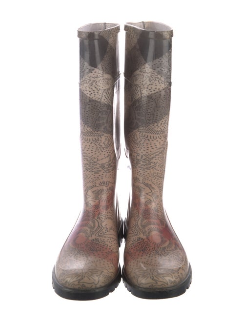 Burberry Nova Check Pattern Rubber Rain Boots