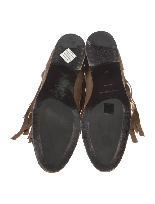 Burberry Nova Check Pattern Suede Moto Boots