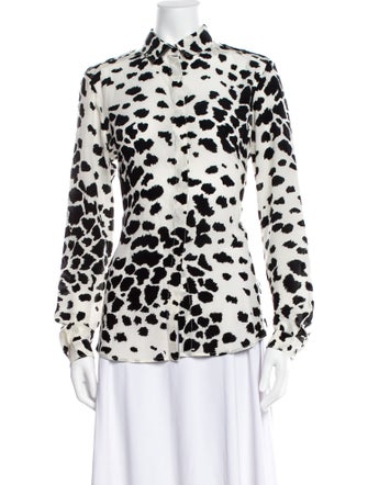 Burberry Silk Printed Button-Up Top