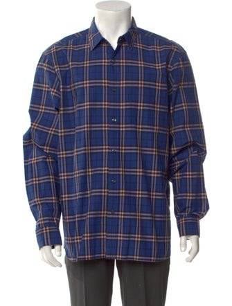 Burberry Nova Check Pattern Long Sleeve Dress Shirt