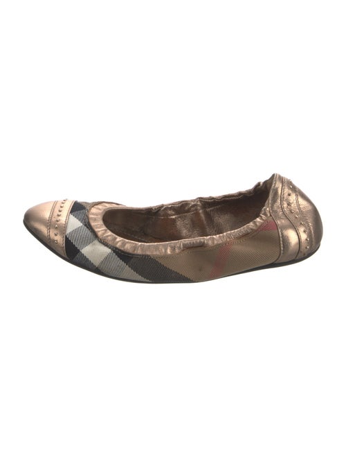 Burberry Exploded Check Pattern Leather Ballet Flats